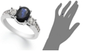 Macy's 14k White Gold Ring, Sapphire (1-1/2 ct. t.w.) and Diamond (1/2 ct. t.w.) Oval Ring